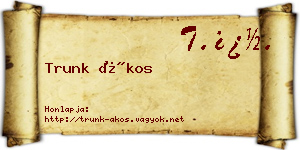 Trunk Ákos névjegykártya